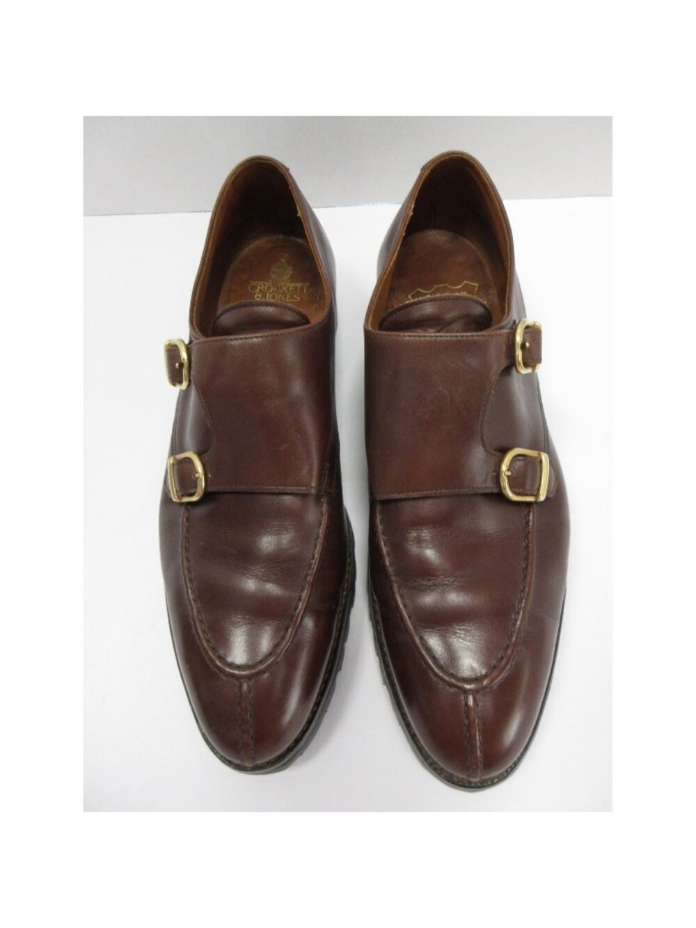 VINTAGE Crockett & Jones Shoe 11 D Double Monk Strap Vibram Lug Sole